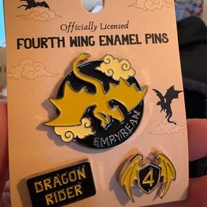 Fourth Wing Enamel Pins Set